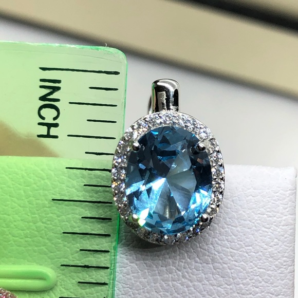 Sky Blue Topaz Sterling Silver Earrings - Picture 6 of 6